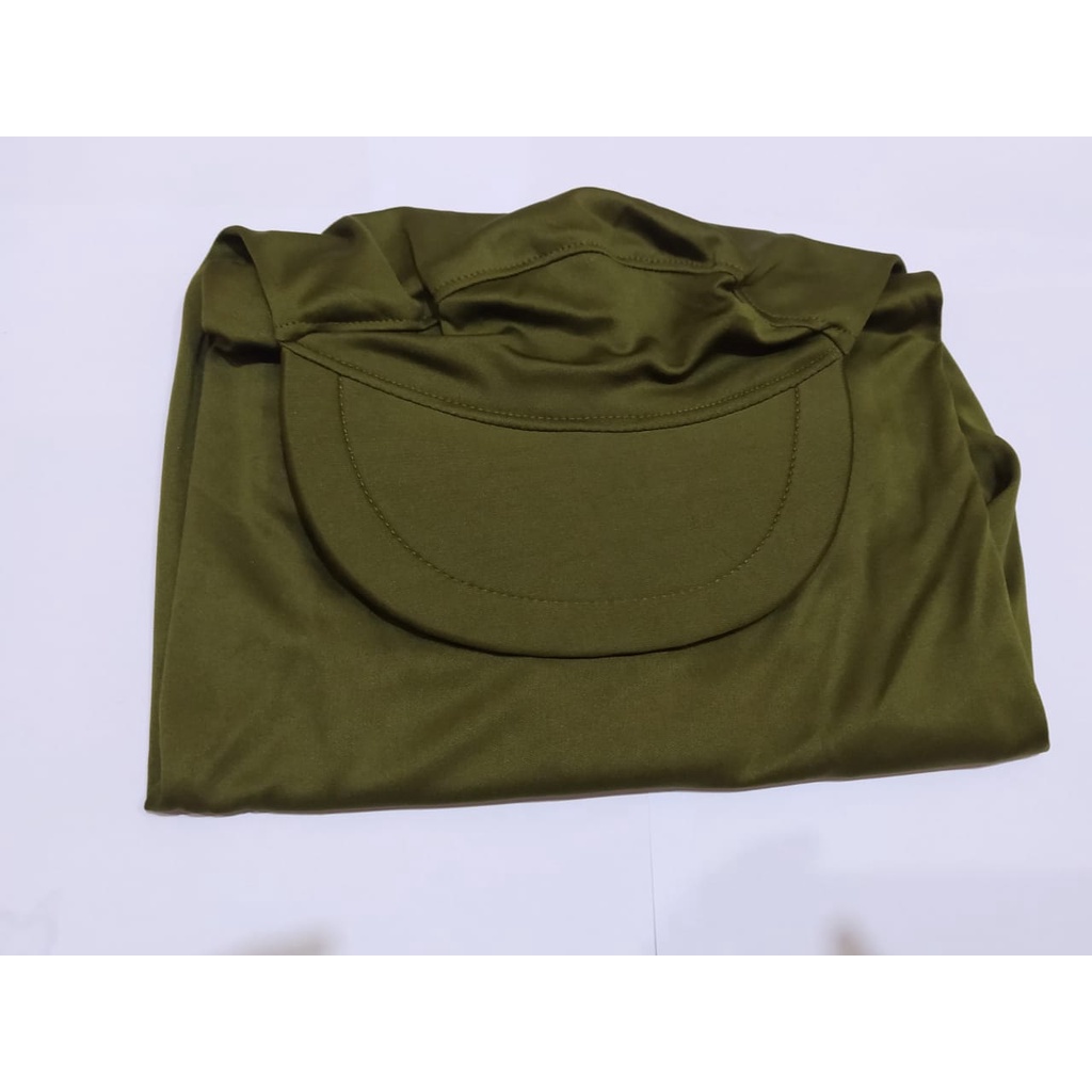 Hijab Topi Sporty dewasa Jilbab Instan Jersey hijab Olahraga Trendi Terbaru (Hijab Topi)-HIJAU ARMY