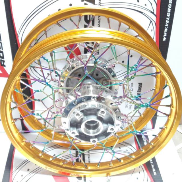 Velg untuk Vixion old ring v Rossi stel kepang jari jari pelangi