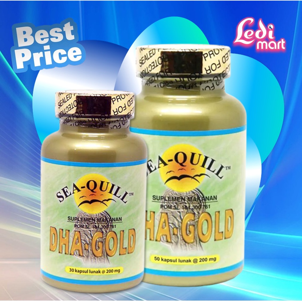 Sea-Quill DHA Gold 200mg 30 Tablet / Sea Quill DHA Gold / Seaquill / Vitamin Otak / LEDI MART