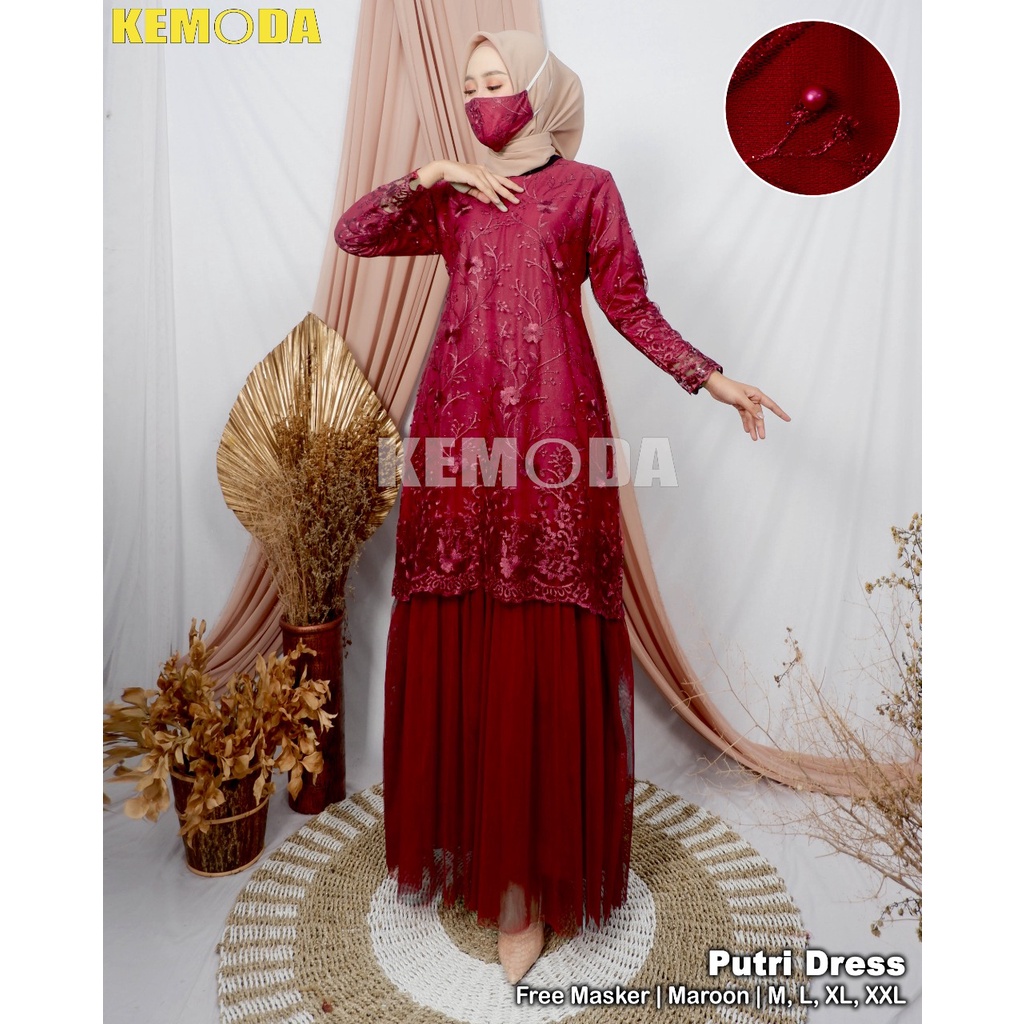 KEM&gt; GAMIS TUTU PUTRI - GAMIS TERLARIS TULLE BORDIR KOMBINASI TUTU - GAMIS MODERN - GAMIS PESTA