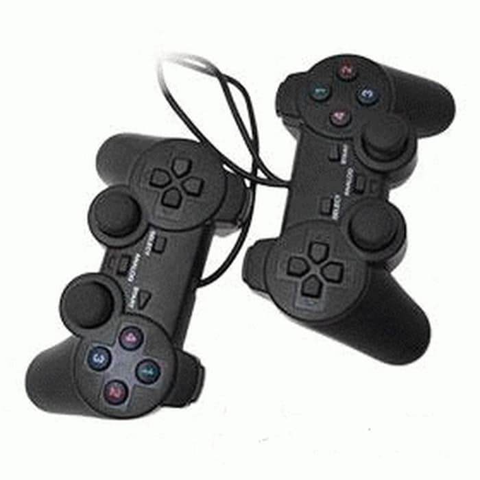 GAMEPAD DOUBLE BLACK M-TECH JOYSTICK DOUBLE GAMEPAD DOUBLE USB STICK M-TECH /  E-SMILE LAPTOP/PC JOYSTICK GETAR DOUBLE