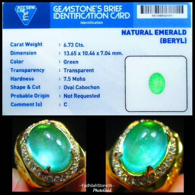 NATURAL GREEN EMERALD BERYL OVAL