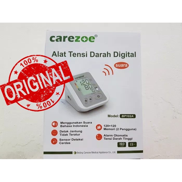 Promo Terbaru Alat Tensi Darah Digital / Tensimeter Lengan Carezoe Fitur Suara NEW