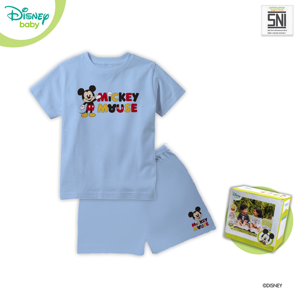 Baju Setelan Bayi Mickey DISNEY Katun Bambu DMF303