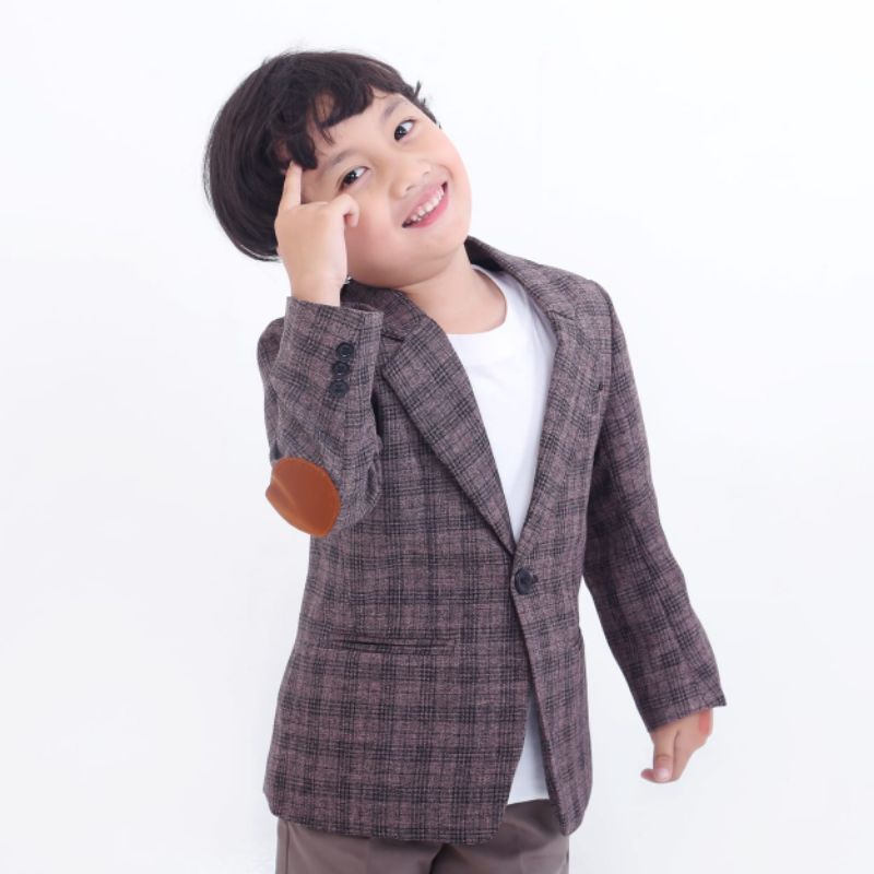 Jas anak motif kotak || blazer anak korea