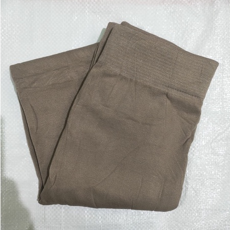 Legging Pendek Tebal Wanita 7 8 Dewasa Import Fit To Jumbo-khaki