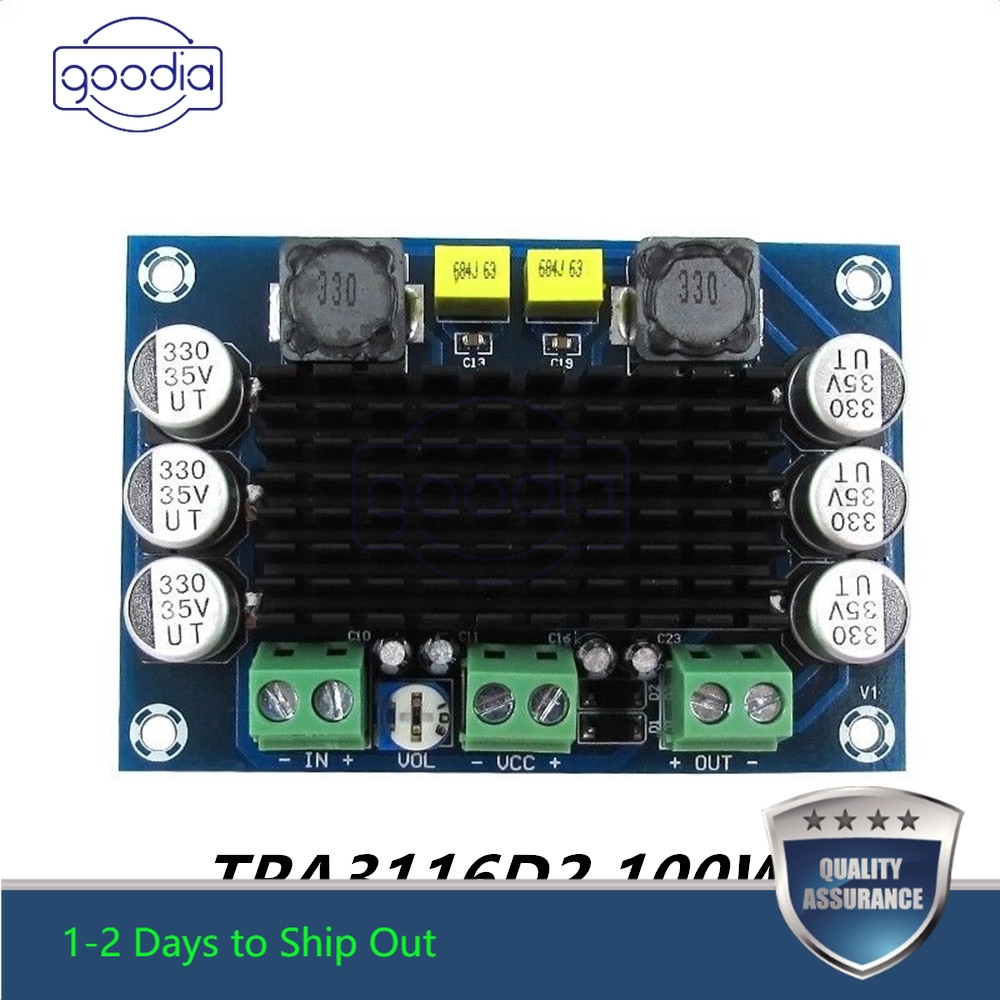 Papan Power Amplifier Digital Dc 12v 24v 100w Tpa3116 D2 Channel