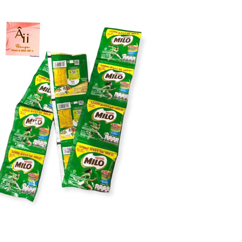 

1renteng Milo sachet 22gr 10sachet dengan kebaikan malt susu dan cokelat