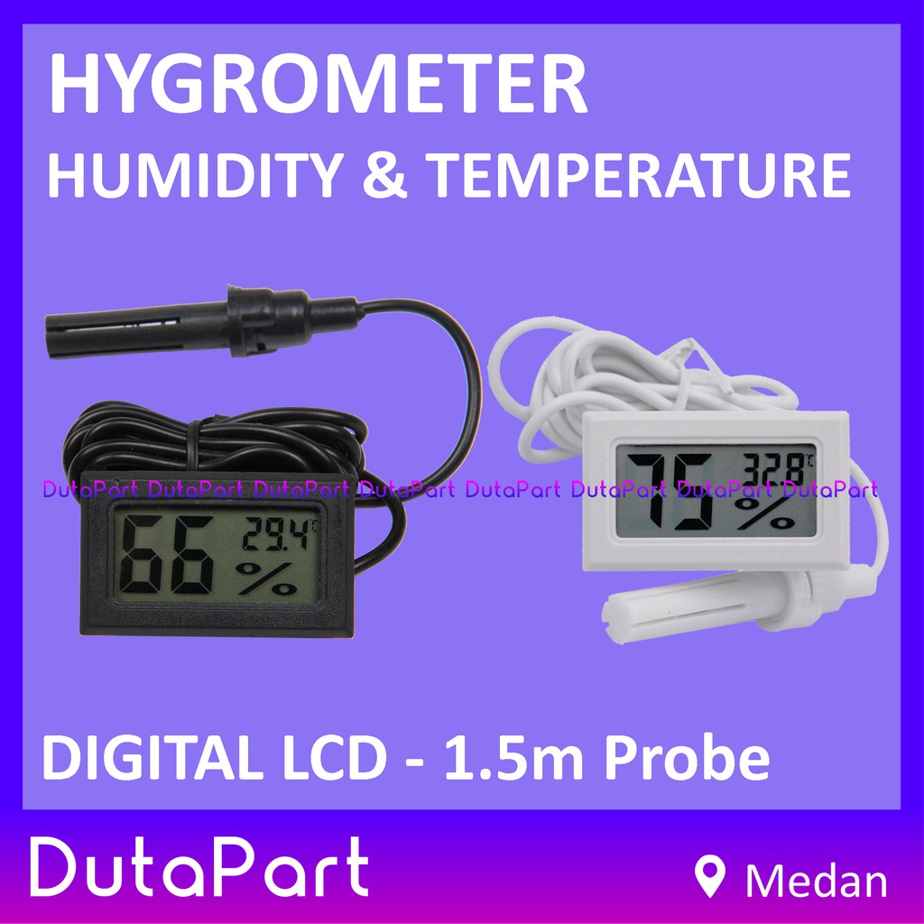 Hygrometer Thermometer Digital LCD 1.5m Probe Pengukur Suhu Kelembaban Temperature Humidity Meter