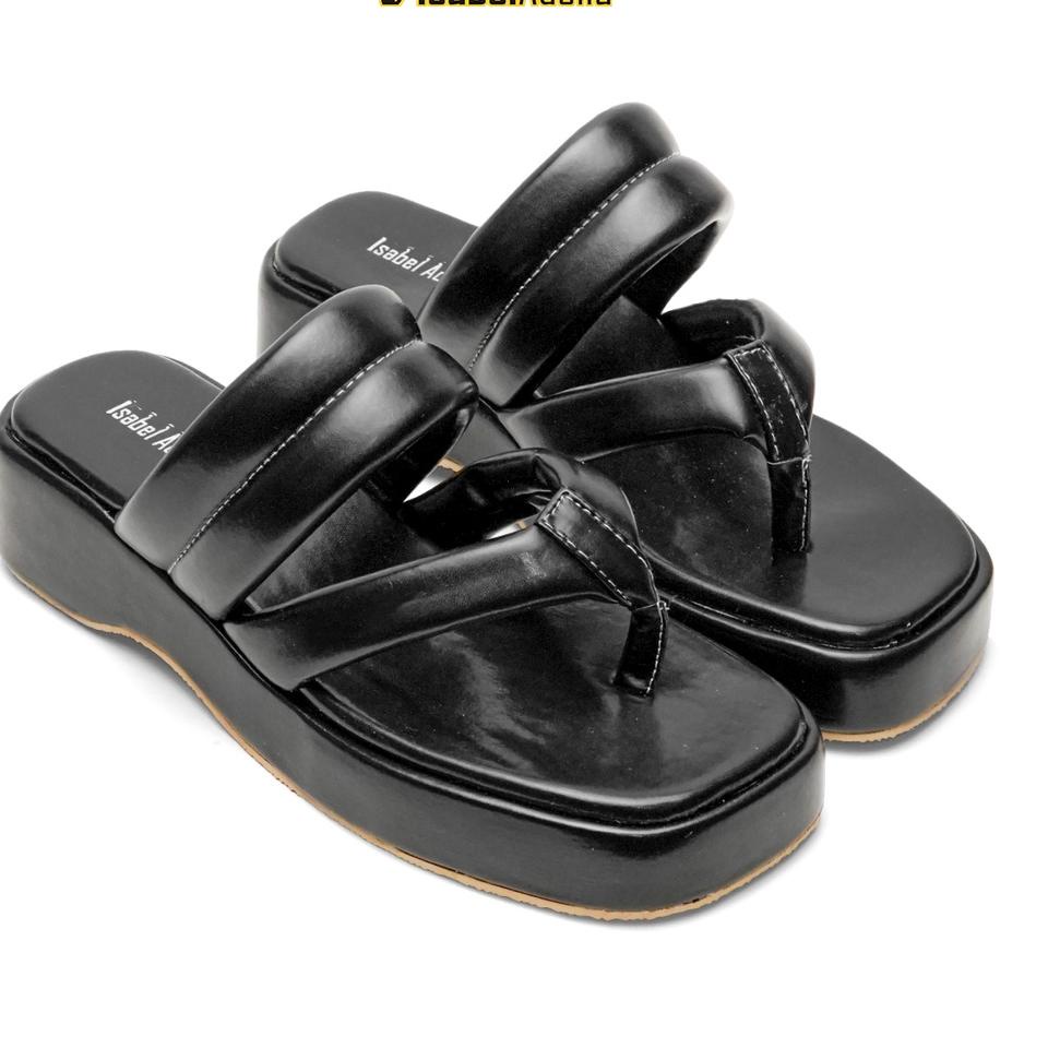 (STOK TERBARU) Isabel Adelia Sendal TAURUS Sandal Jepit Wanita Hitam Peach Biru Mocha