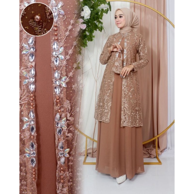 GAMIS SHABIRA // BAHAN TILLE BORDIR MUTIARA // By Ratu Kebaya