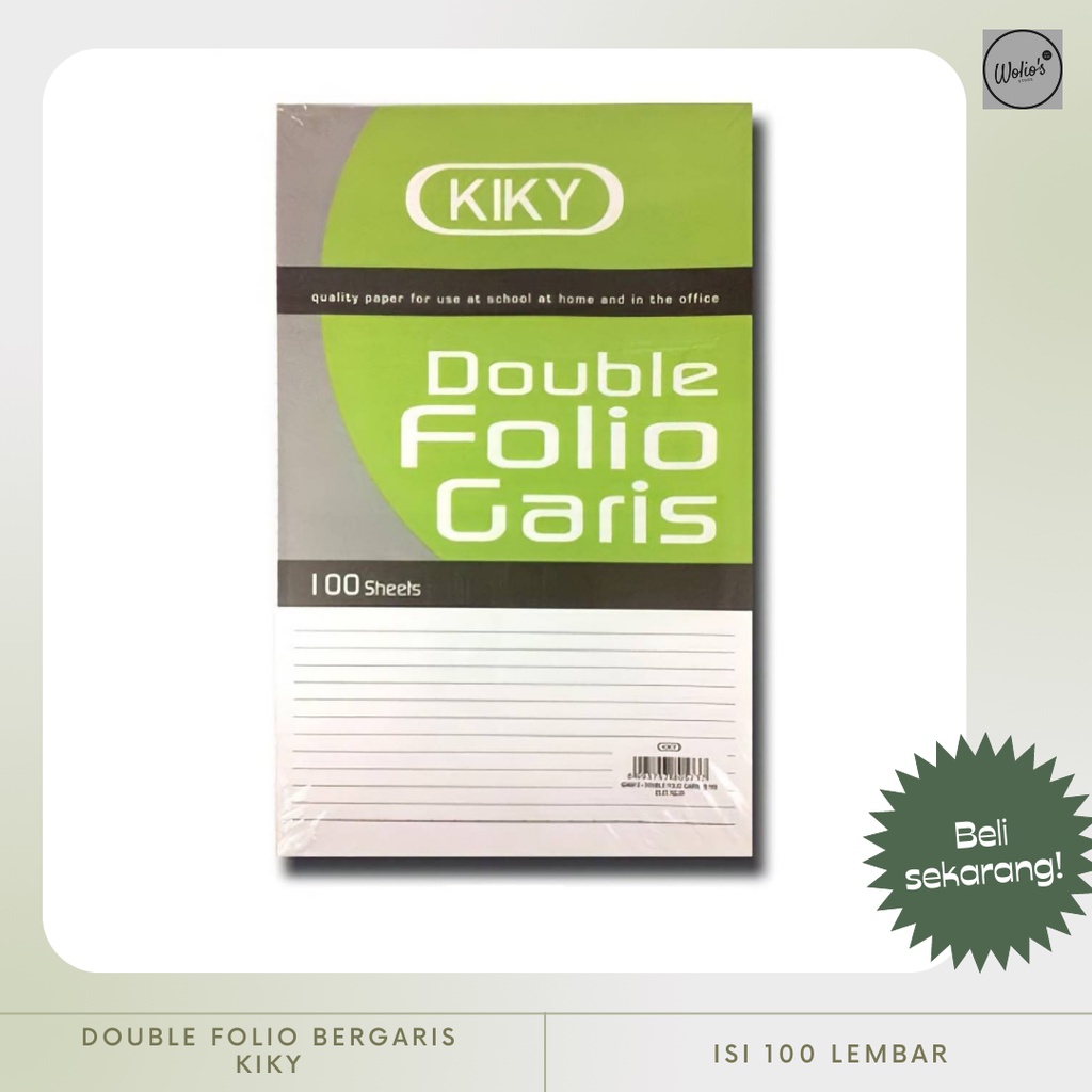 

[TERMURAH] DOUBLE FOLIO BERGARIS KIKY (100 LEMBAR)