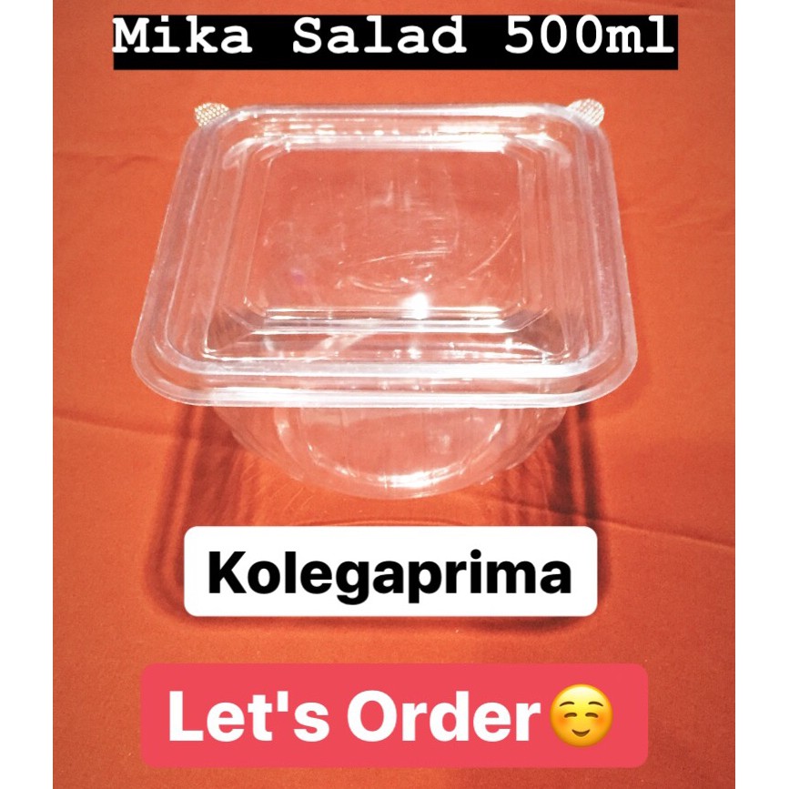 MIKA SALAD BUAH MURAH 500ML/ MANGKOK ES KEPAL MILO/ DESSERT BOX MURAH ISI 25PCS