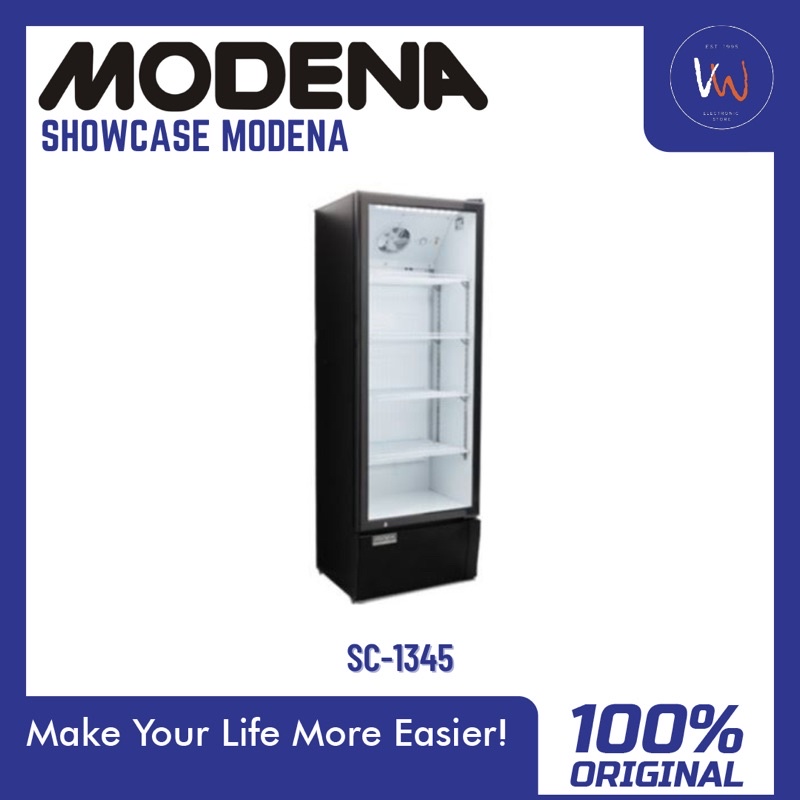 Showcase Modena SC-1345 / Showcase 4 Rak Kapasitas 340lt / FREE ONGKIR CIKAMPEK, KARAWANG KOTA, PURW