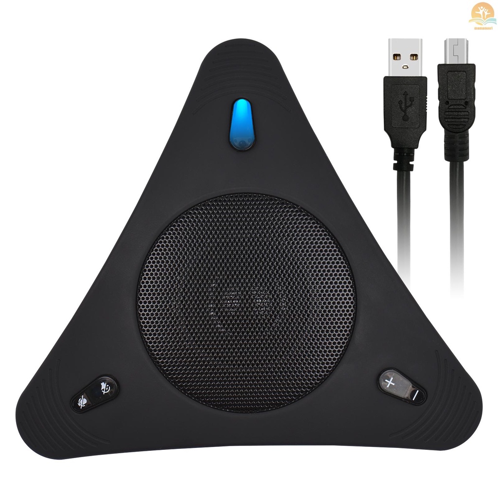 USB Speakerphone Conference Microphone with Speaker 360° Omnidirectional Mic Echo Cancellation PC Computer Laptop Microphone with Mute Function Volume Adjustment Plug &amp; Play for Office Home Business Skype Chatting Video Conference Gaming Online Class