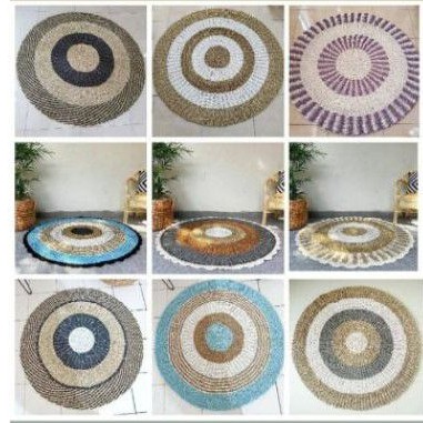 KARPET ROTAN SEAGRASS BULAT JUMBO RUANG TAMU DEKORASI