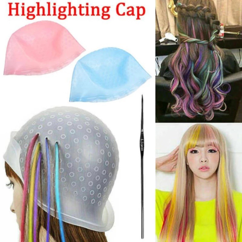 FREE JARUM Magicap Topi highlight cat rambut topi bleaching alat pewarna rambut/TOPI CAT  SEMIR RAMBUT F430