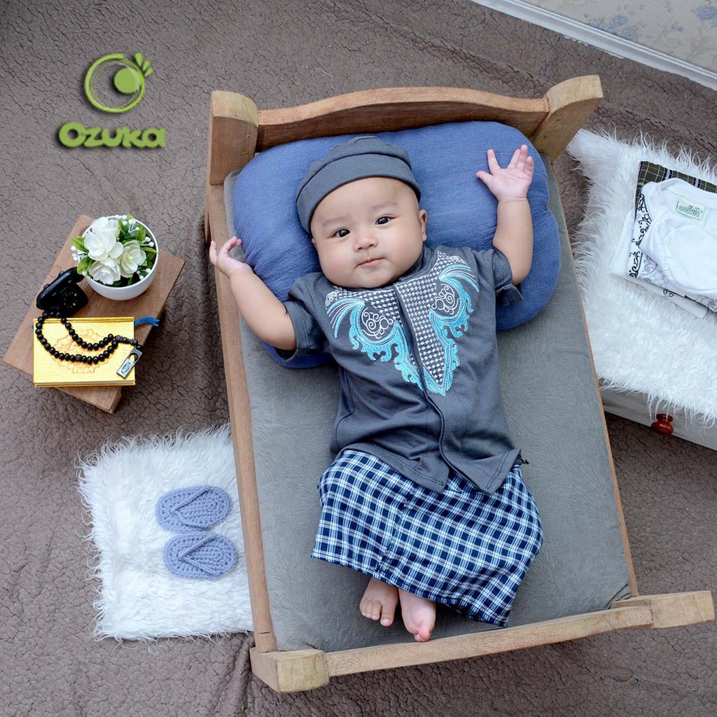 Ozuka KKS-03 Setelan Koko Sarung SE -Setelan Muslim Bayi - Setelan Baju koko Sarung