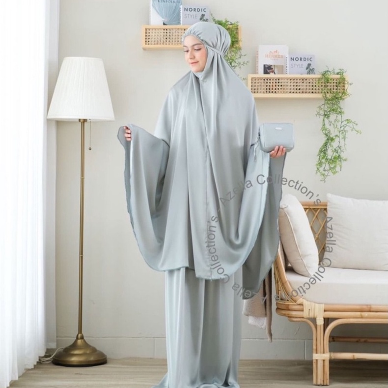 Mukena Mini Travel Crochet/Piqot Armani Silk