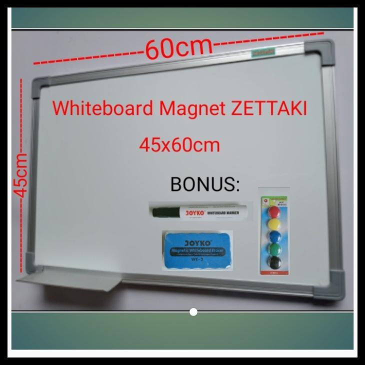 

PAPAN TULIS MAGNET WHITEBOARD GANTUNG SINGLE FACE ZETTAKI 45X60CM KODE 756