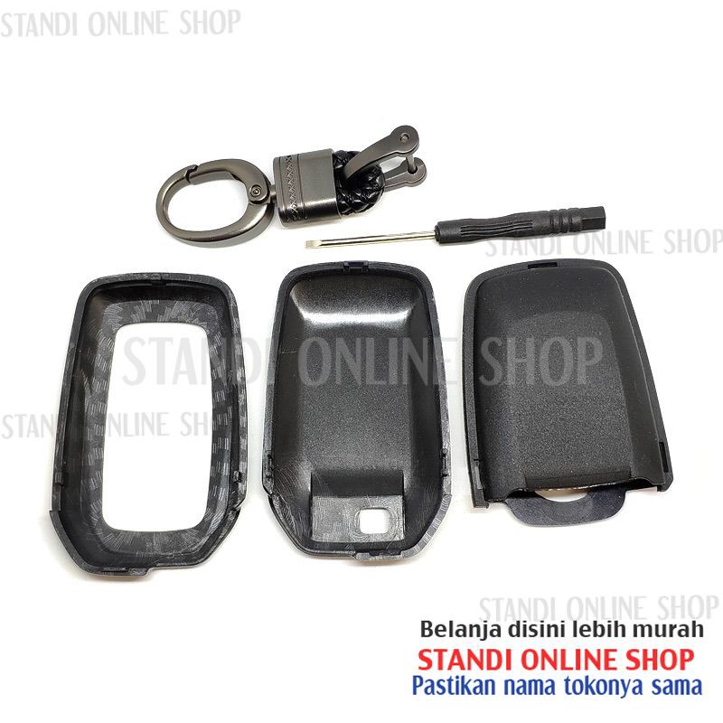 Cover Smartkey Sarung Kunci Toyota Innova Type Q Carbon Hitam