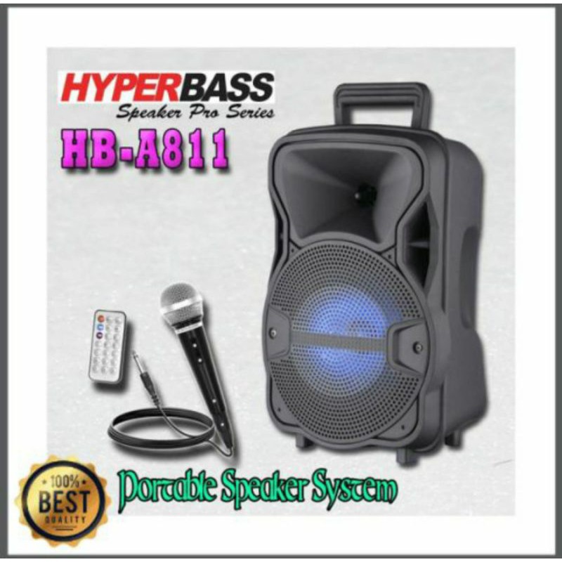 Speaker Portable 8 inch Hyperbass HB-A811, Bonus Mic