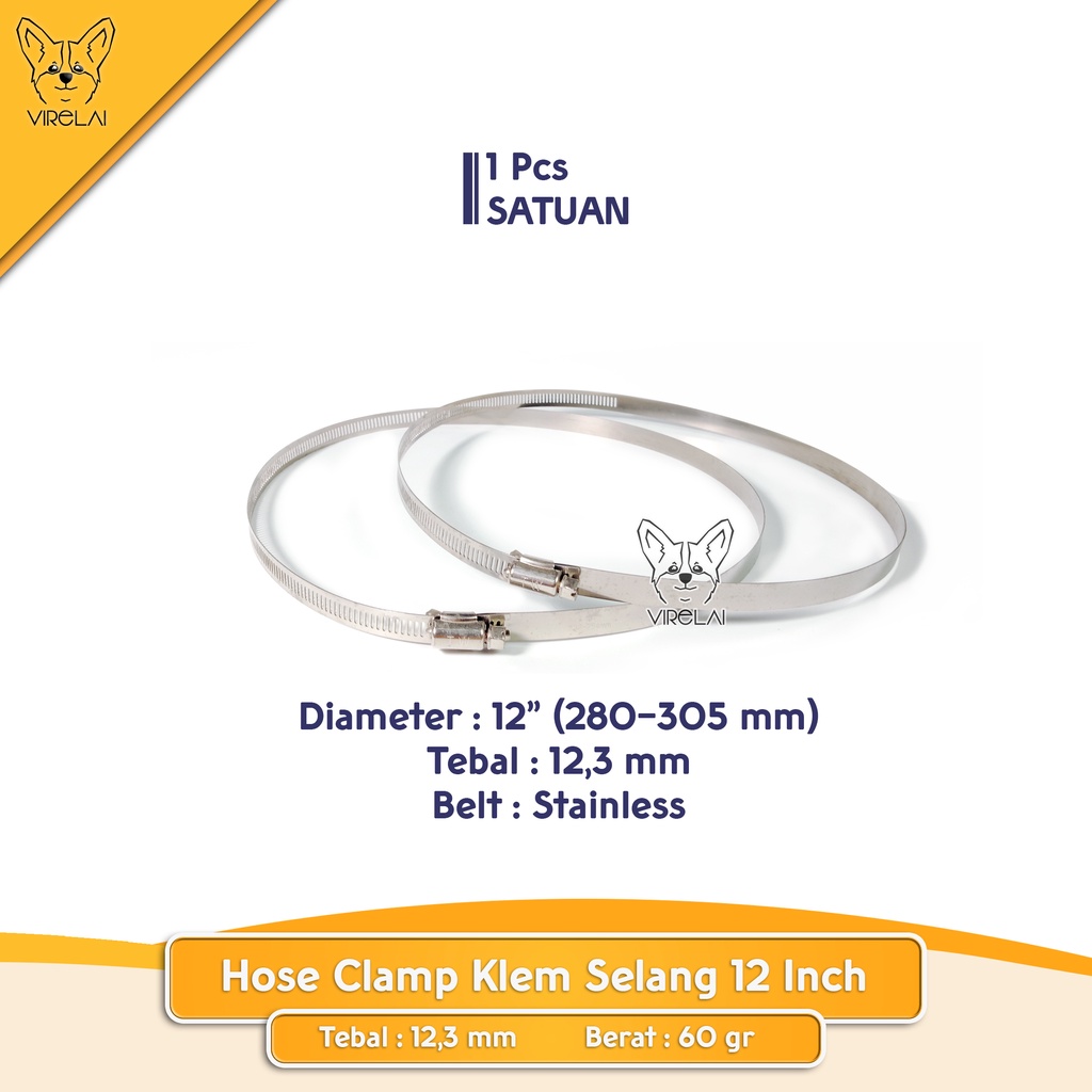 Stainless Klem Selang / Hose Clamp 12&quot; [TW]