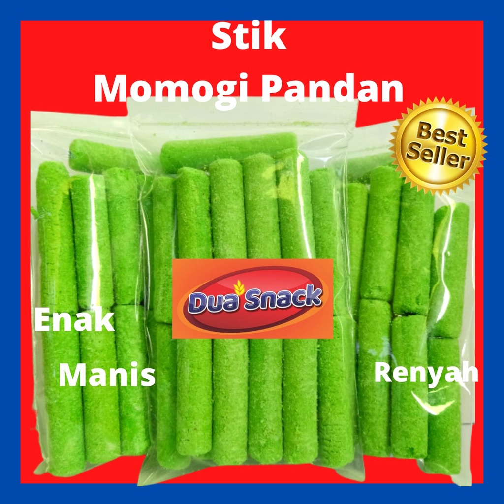 Makanan Ringan Cemilan Jajanan Snack Stik Momogi Pandan 80gr Enak Manis Lezat Renyah Disukai Anak-an