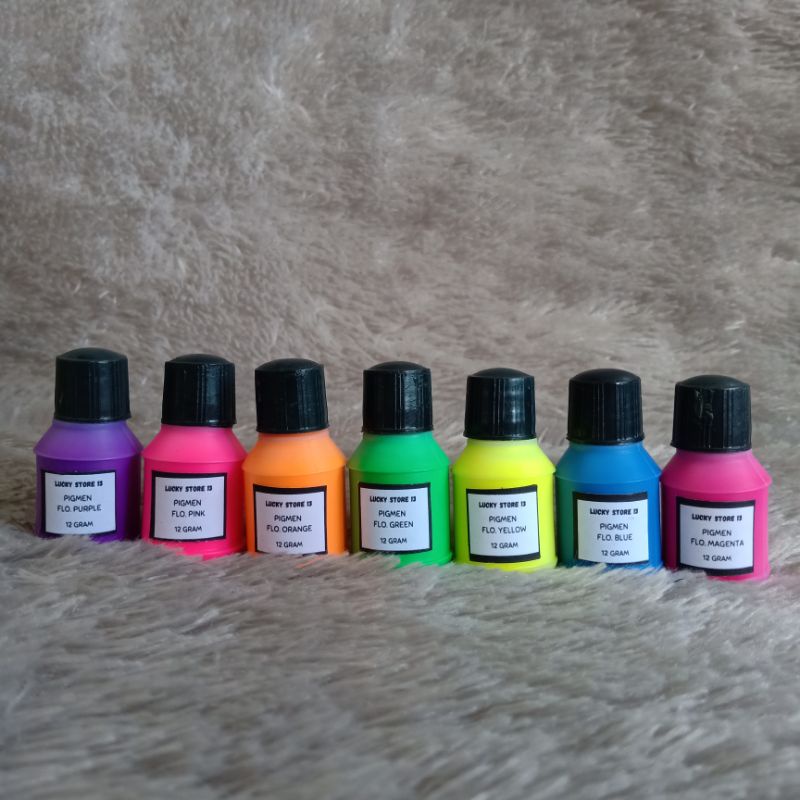 PIGMEN FLUORESCENT MINI 12gr 12 gr Pewarna Stabilo Clay Pigment Colour Resin Stabilo Slime Waterbase