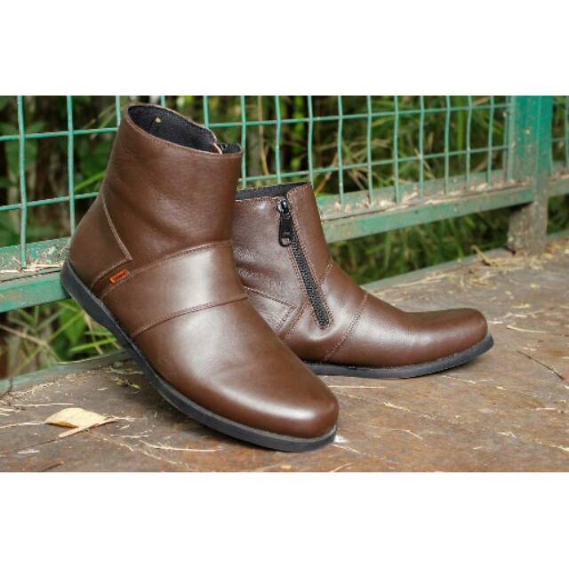 sepatu pria formal Dr faris kulit original sepatu kerja kantor sepatu semi boots murah