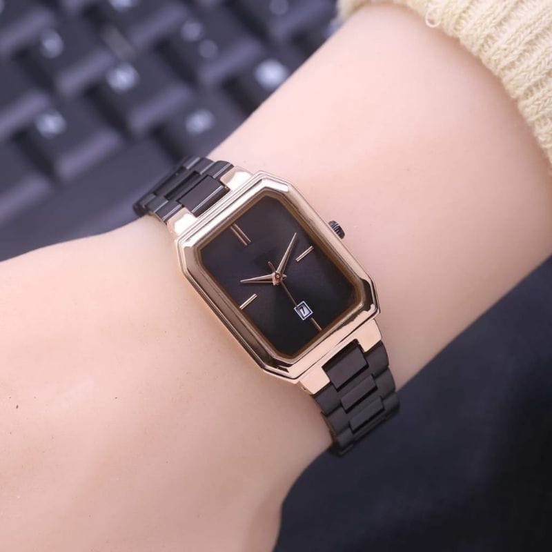 Jam Tangan Segi Wanita FS-9810 Tanggal Strap Rantai / Jam Tangan Wanita Elegan High Quality