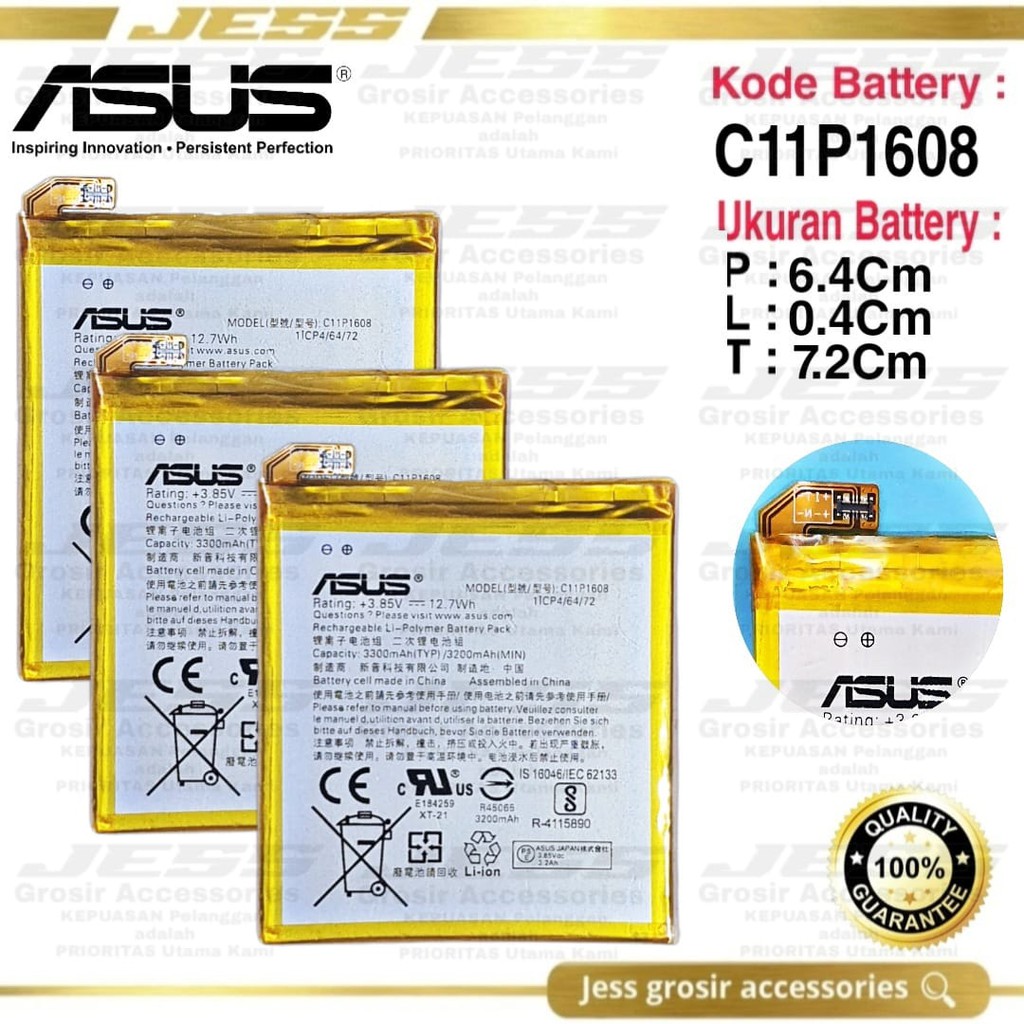 Baterai Battery Original ASUS C11P1608 For Type HP Zenfone AR - ZS571KL - V570KL - A002 - A002A