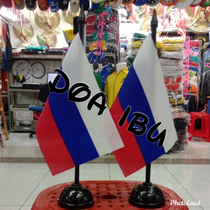 

best seller tiang kayu meja+bendera RUSIA ready stock