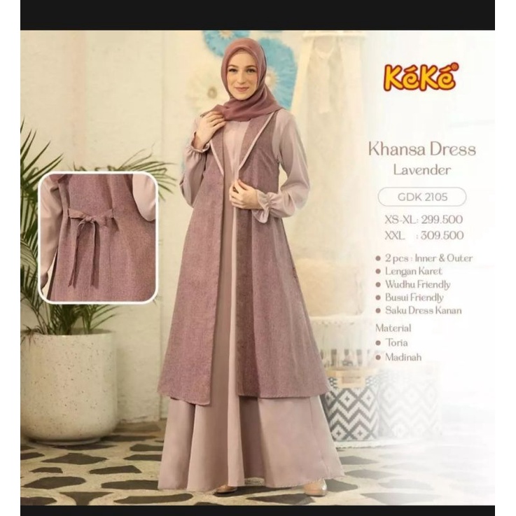 GAMIS DEWASA TERBARU KHANSA DRESS GDK 2105 BY KEKE