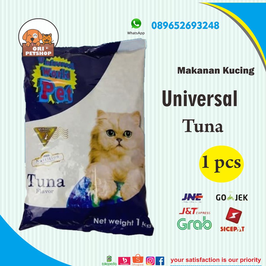 makanan kucing universal Tuna 1kg / universal Rasa Tuna or cat food