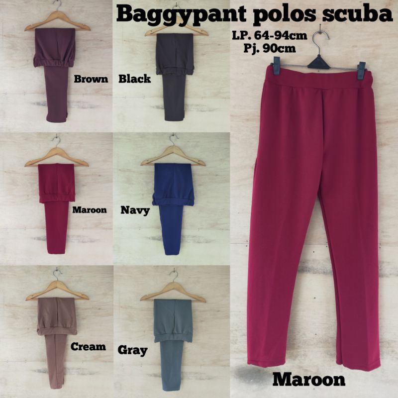 celana legging polos tebal - baggypant polos tebal - celana pensil kolor wanita