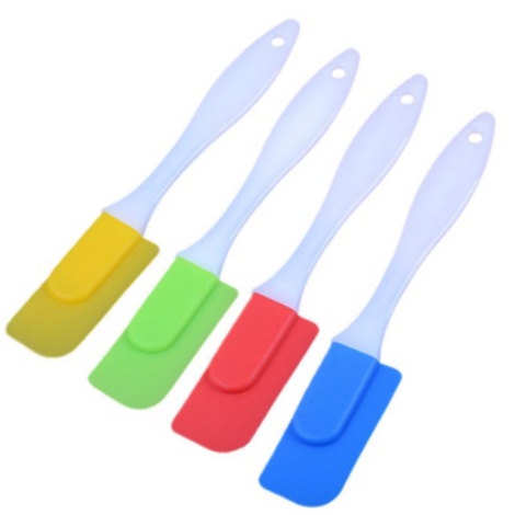 Spatula Silicone Alat Aduk Adonan Kue Anti Lengket Food Grade Elastis Tahan Panas Oles Cake Silikon