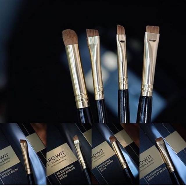 BROWIT BY NONGCHAT Professional Brow Brush By Nongchat Thailand / Blending Flat Angled Kuas Alis Set