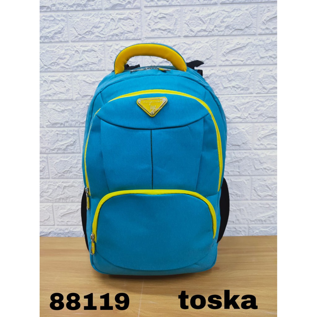 COD Tas RANSEL TERBARU POLO MILANO - 88119 TAS SEKOLAH WANITA KEKINIAN ANTI AIR FREE BOTOL Minum Tas Import