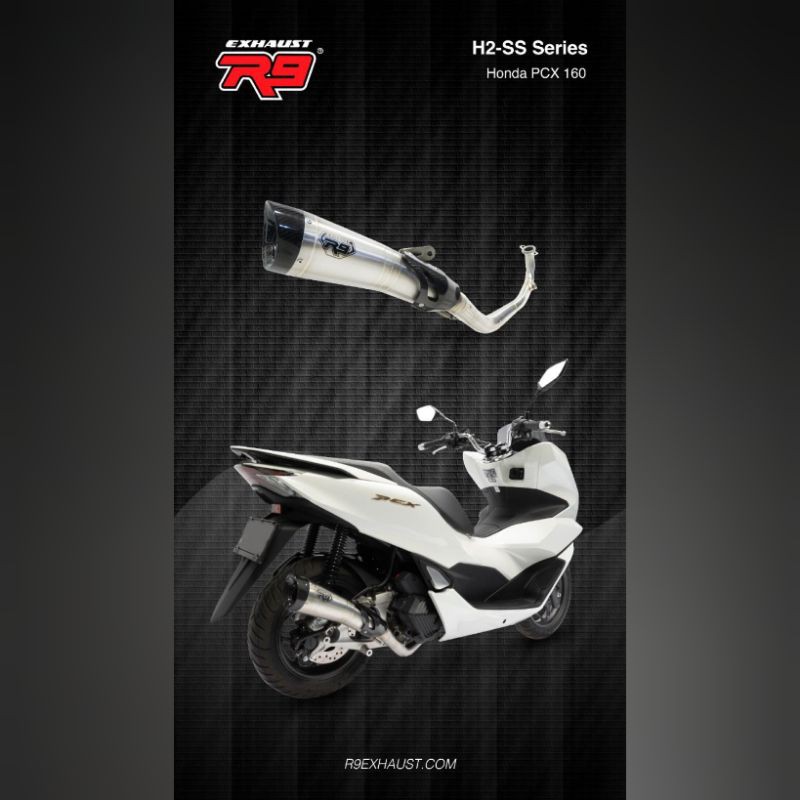 Knalpot R9 Exhaust H2 Stainless Series Honda PCX 160