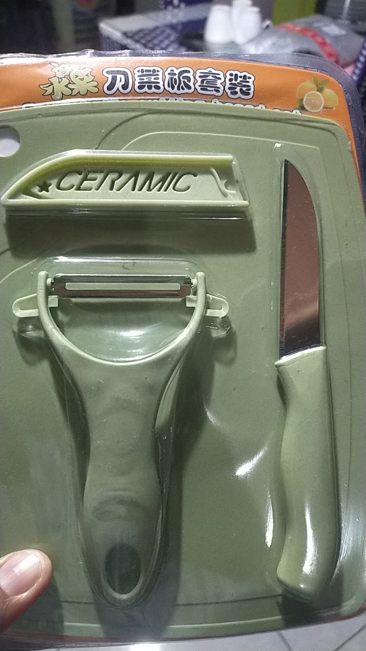 Pisau Set Talenan 3in1 Stainless Pengupas Kulit Buah Sayur Sebaguna Set Knife