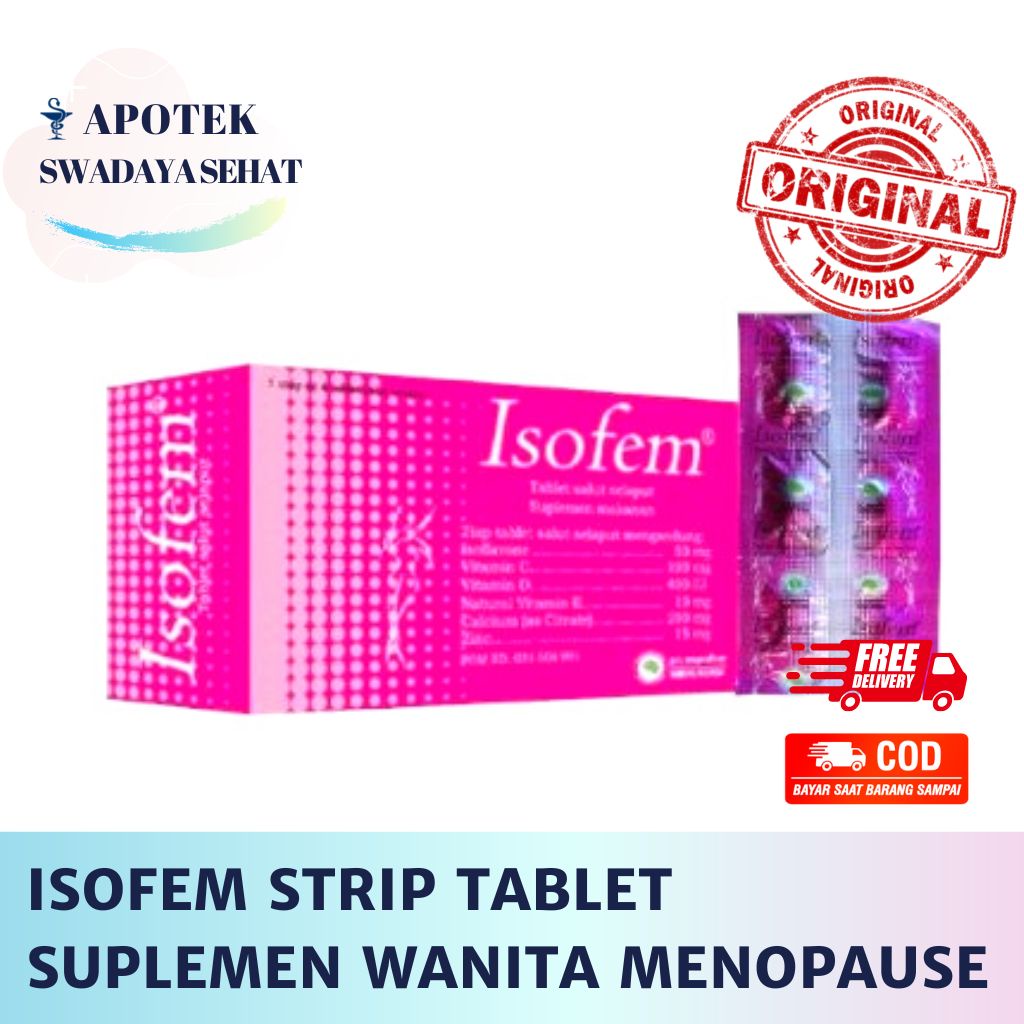 ISOFEM Strip Tablet - Suplemen Wanita Menopause Mencegah Osteoporosis