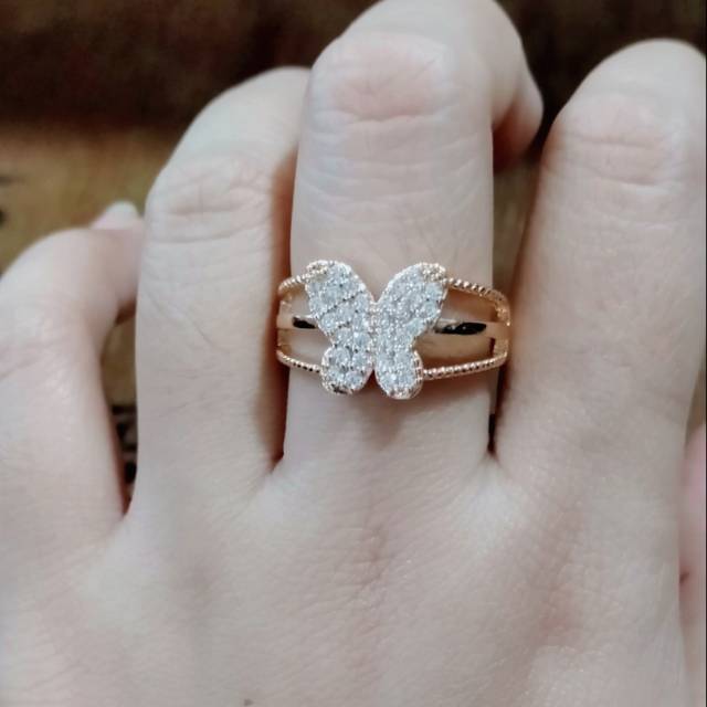 Cincin xuping dewasa kupu&quot; permata cantik