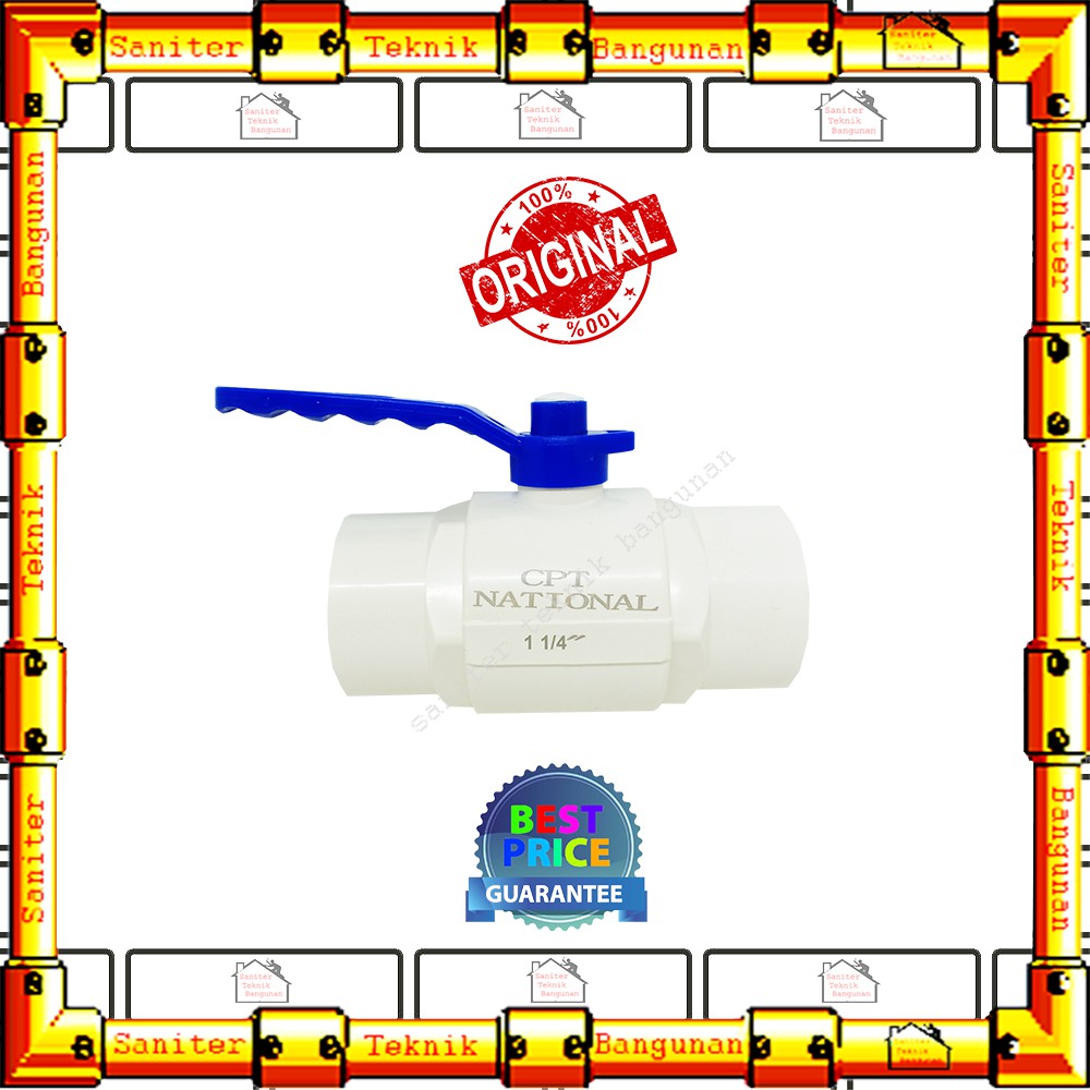 Stop Kran Ball Valve Pvc Cpt National 1 1/4&quot;