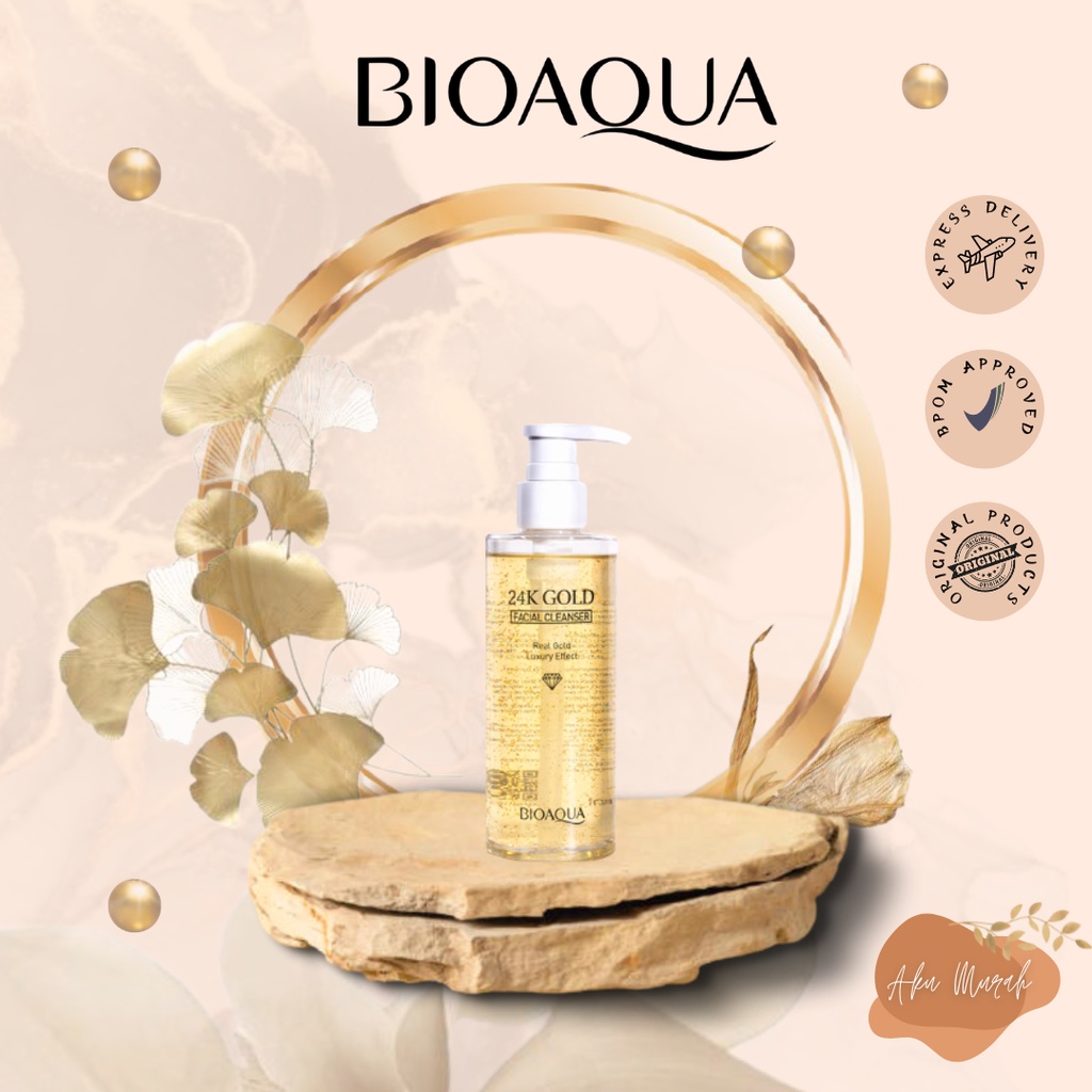 ✨ AKU MURAH ✨BIOAQUA face wash 24K Gold Facial Cleanser pembersih wajah 200ml