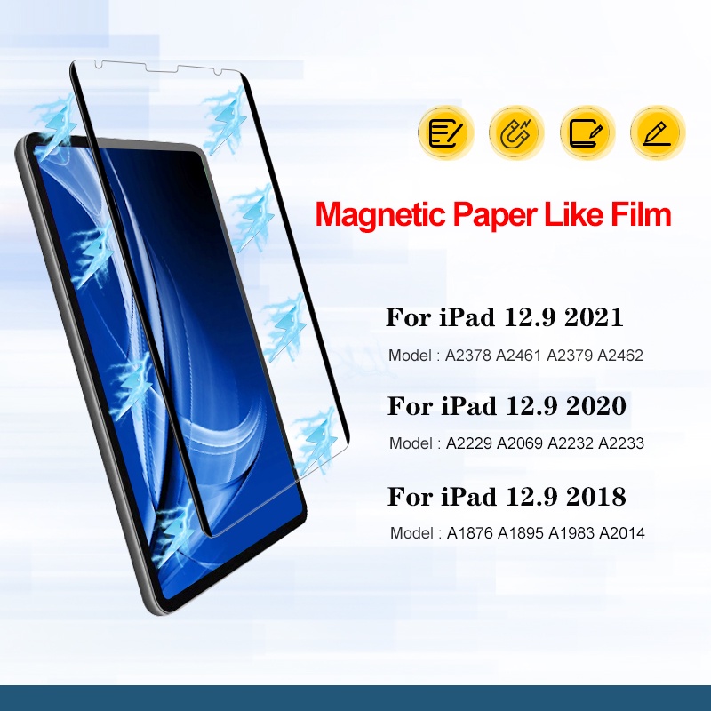 Film Pelindung Layar Magnetik Dapat Dilepas Untuk iPad Pro 11 2020 iPad Air 4 5 9th 10.2 2021 Mini 6