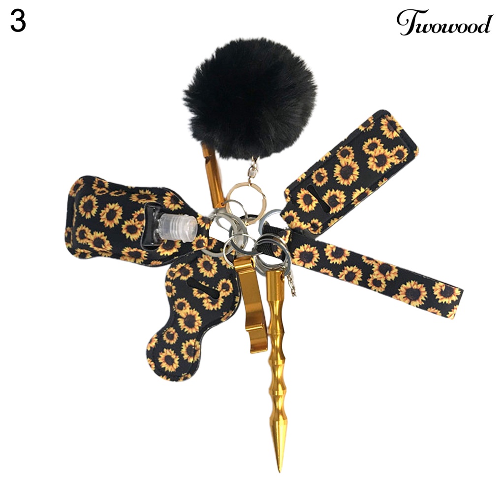 Twowood 10Pcs / Set Gantungan Kunci Pompom Portable Untuk Wanita