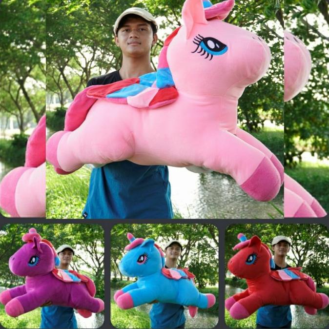 Boneka Kuda Poni Jumbo 1 Meter Kualitas Premium Bahan Yelvo Super *****Terbaru******