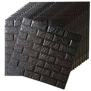  Wallpaper  3D ZT0110 Brick Foam Black Wallpaper  Dinding  