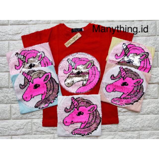 PROMO LIVE 100rb = 3pcs Kaos usap cewek unicorn premium quality